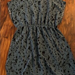 Blue and Black Patterned Dress